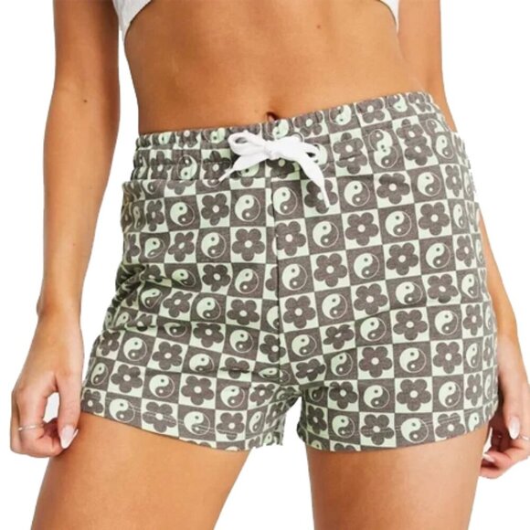 ❤️ 🆕 ASOS NEW GIRL ORDER mini drawstring shorts in mix print Size AU 12 / US 8 - Picture 1 of 9